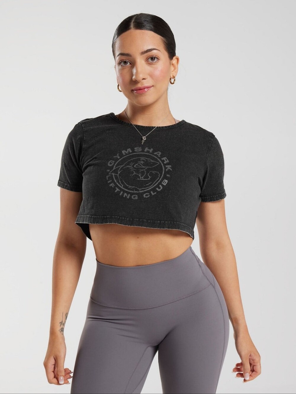 Gymshark Legacy Crop Shirt - Black Wash